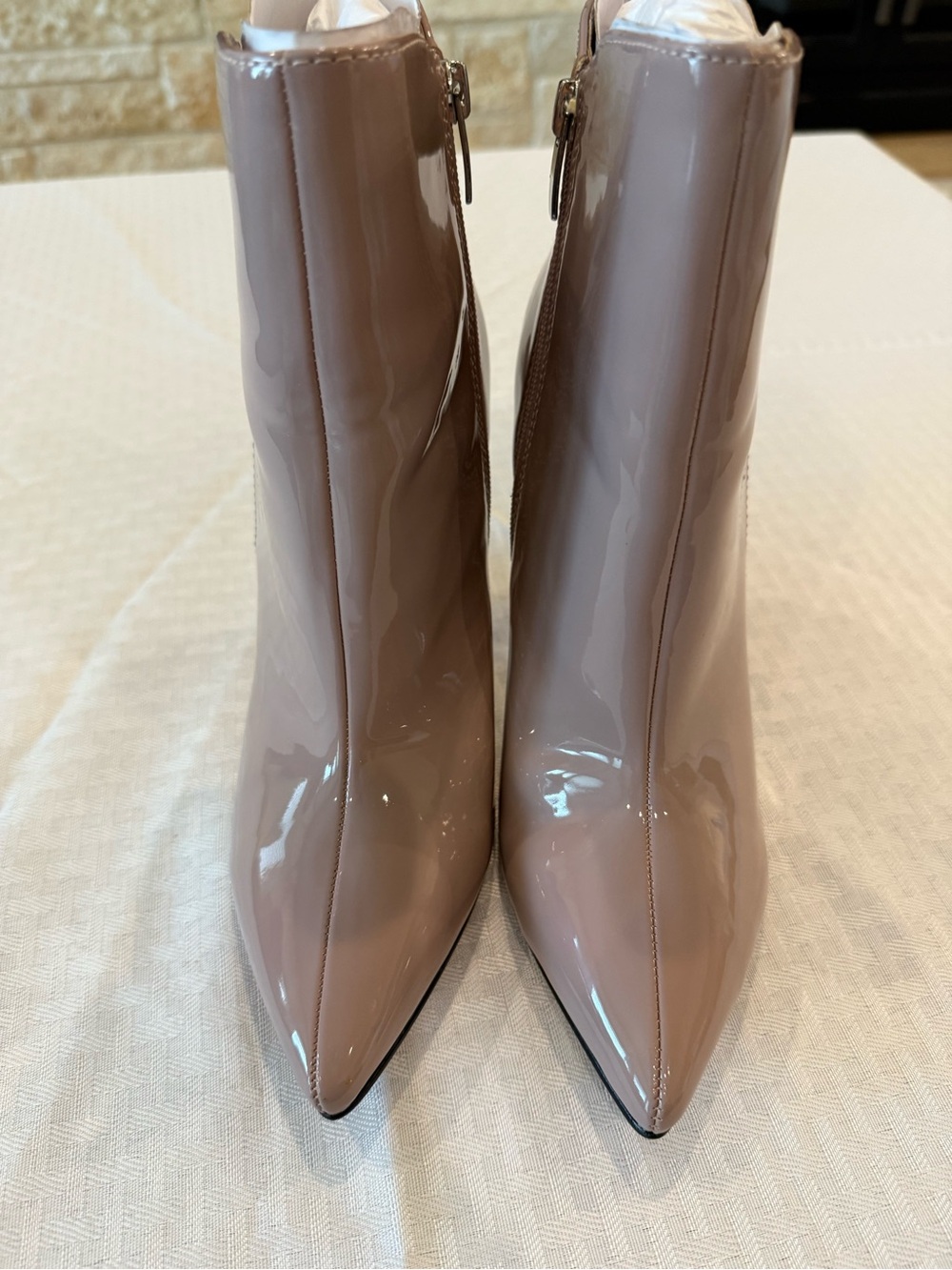 Nine West Patent Blush Pointed-Toe Ankle Booties - Picture 3 of 5